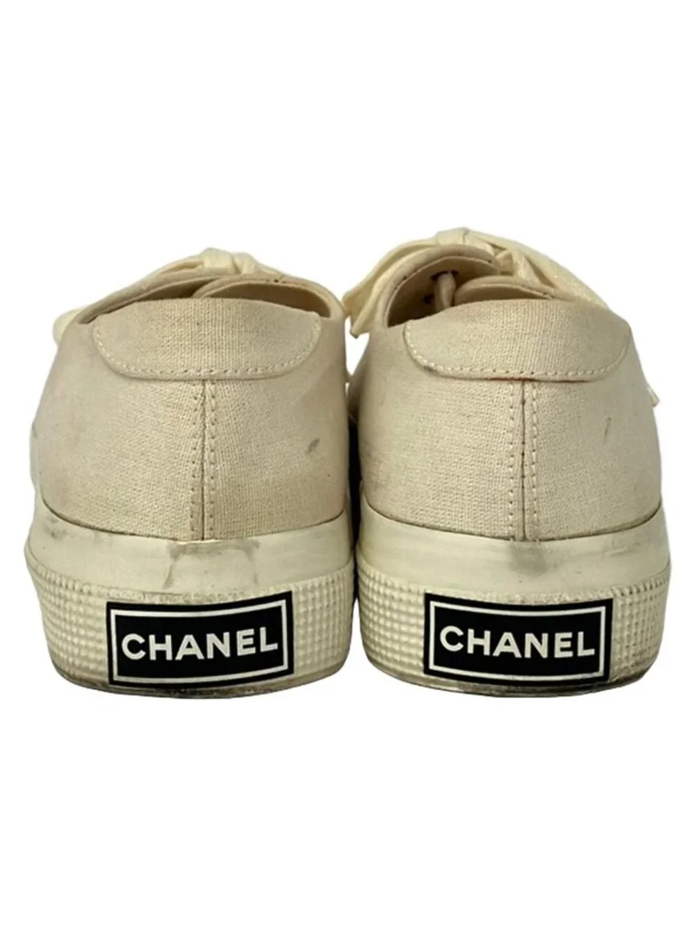 Chanel Sneakers 36 Ivory CC Logo